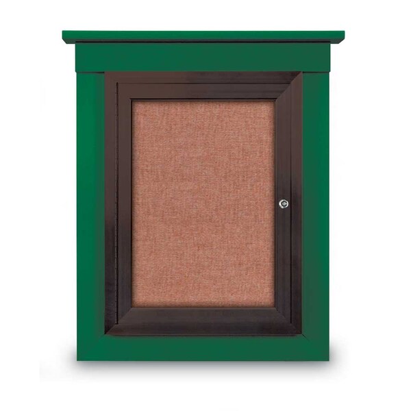 60"x48" 2-Door Enclosed Letterboard, Burgundy/Walnut
